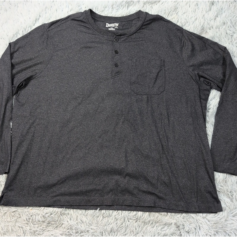 Duluth Trading Co Shirt Mens 3X Gray Henley Comfort Casual Work Lightweight